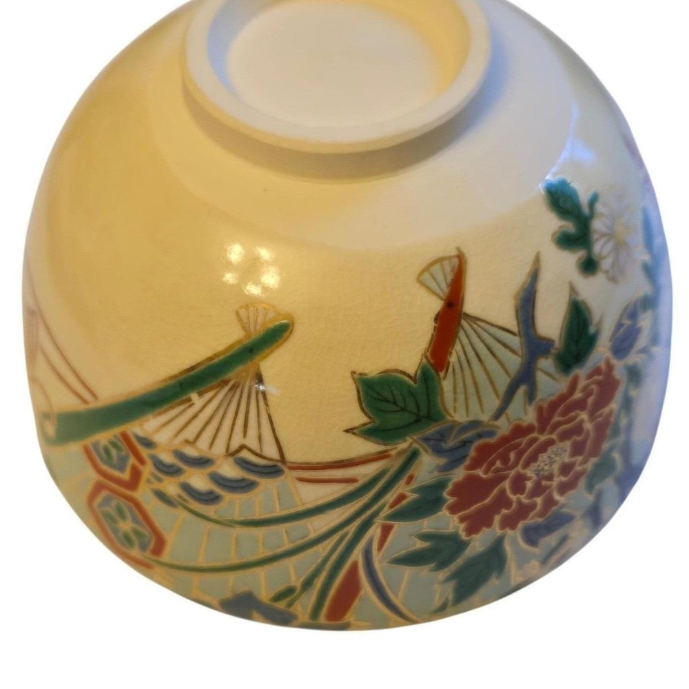 Vintage Kyo Ware Tea Bowl Ninsei Style Chawan Signed Tomobako Japan - Picture 4 of 14